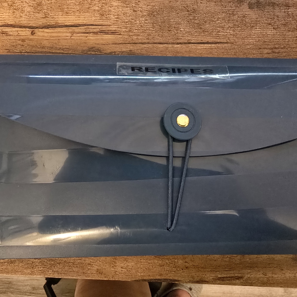 Blue Recipe Organizer with Recipes